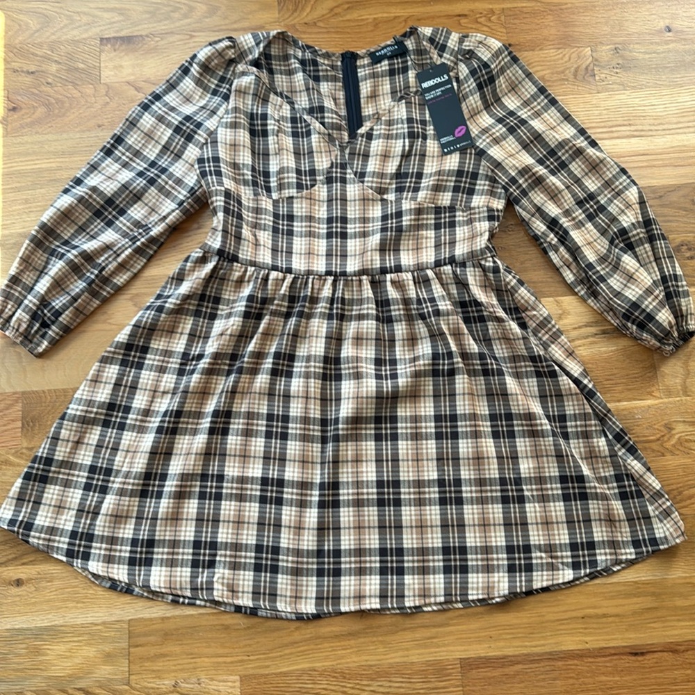 Rebdolls Everything Nice Plaid Corset Mini Skater Dress 2X